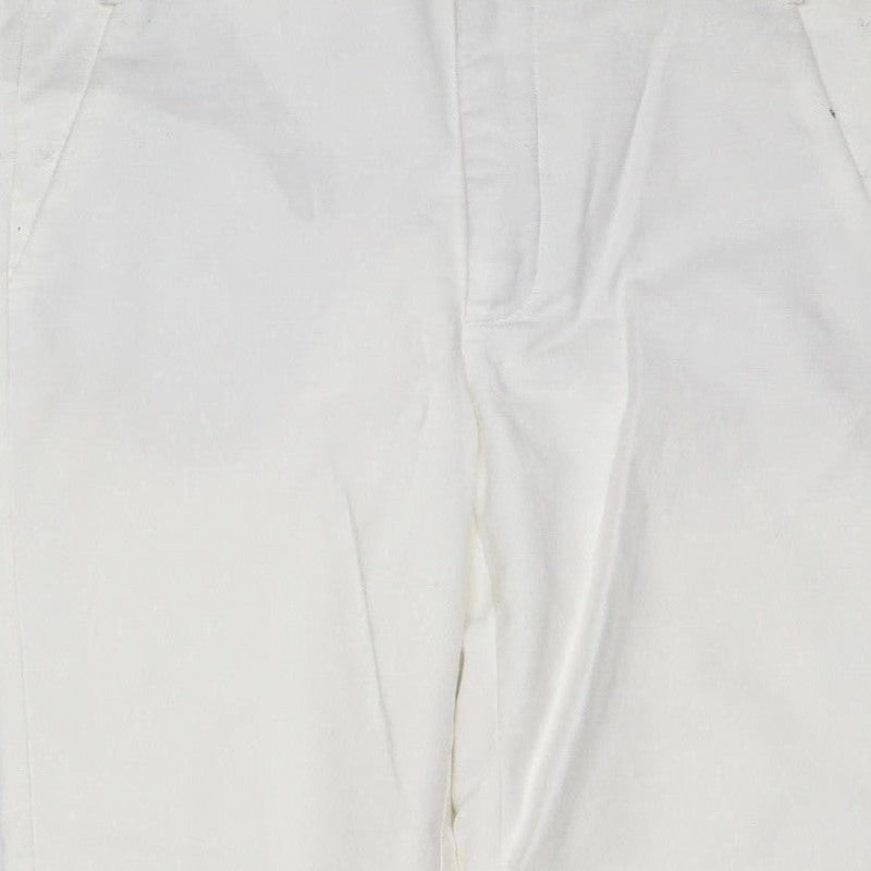 Zara Basic Women White UK 10 Straight Leg Tailored Trousers