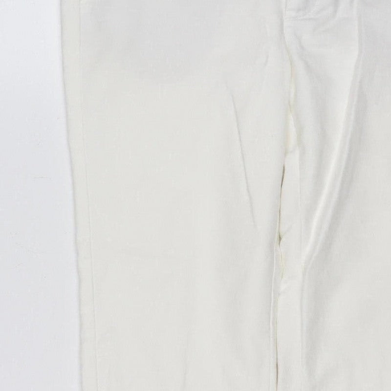 Zara Basic Women White UK 10 Straight Leg Tailored Trousers
