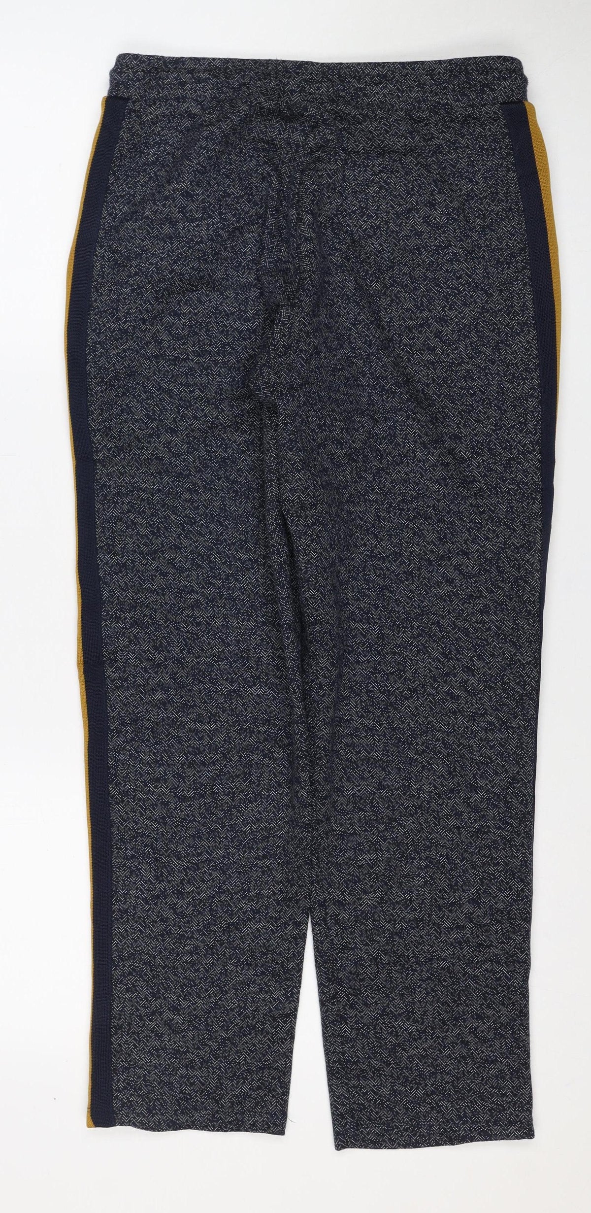 Marks and Spencer Women Blue UK 12 Herringbone Side Stripe Track Pants