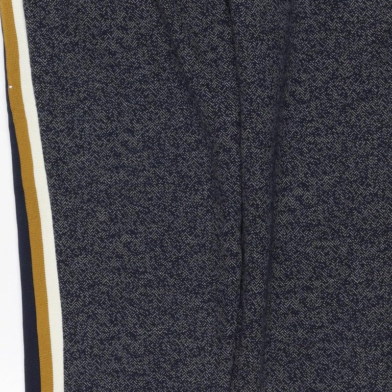 Marks and Spencer Women Blue UK 12 Herringbone Side Stripe Track Pants