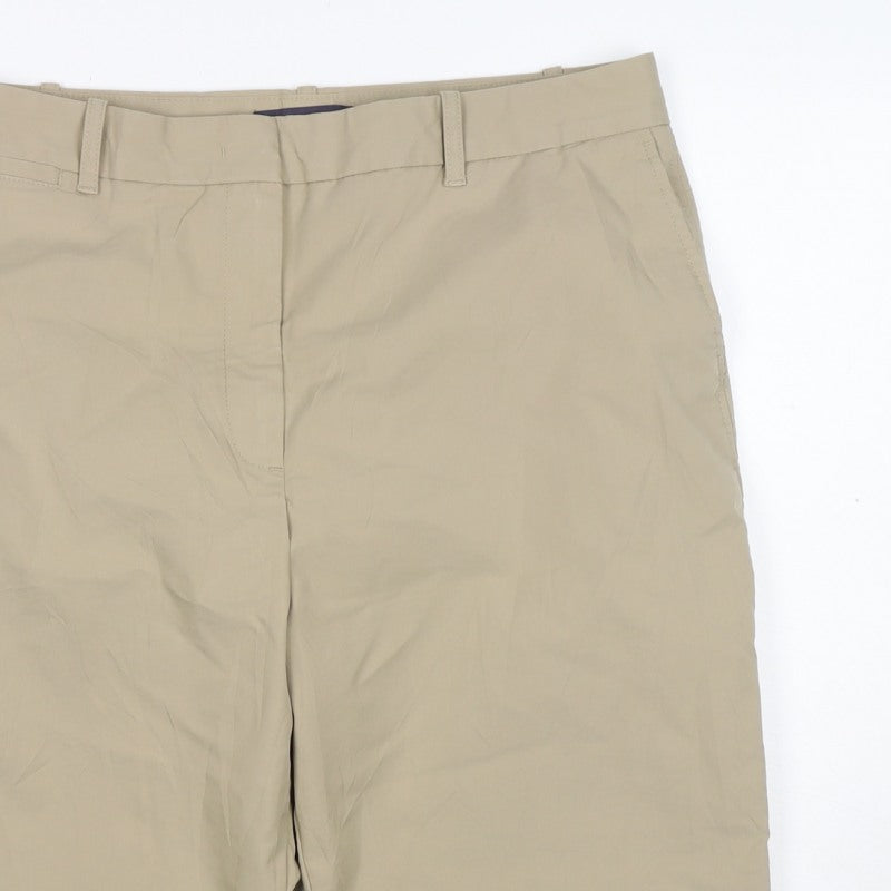 Marks and Spencer Women Beige Size 14 Bermuda Shorts Lightweight