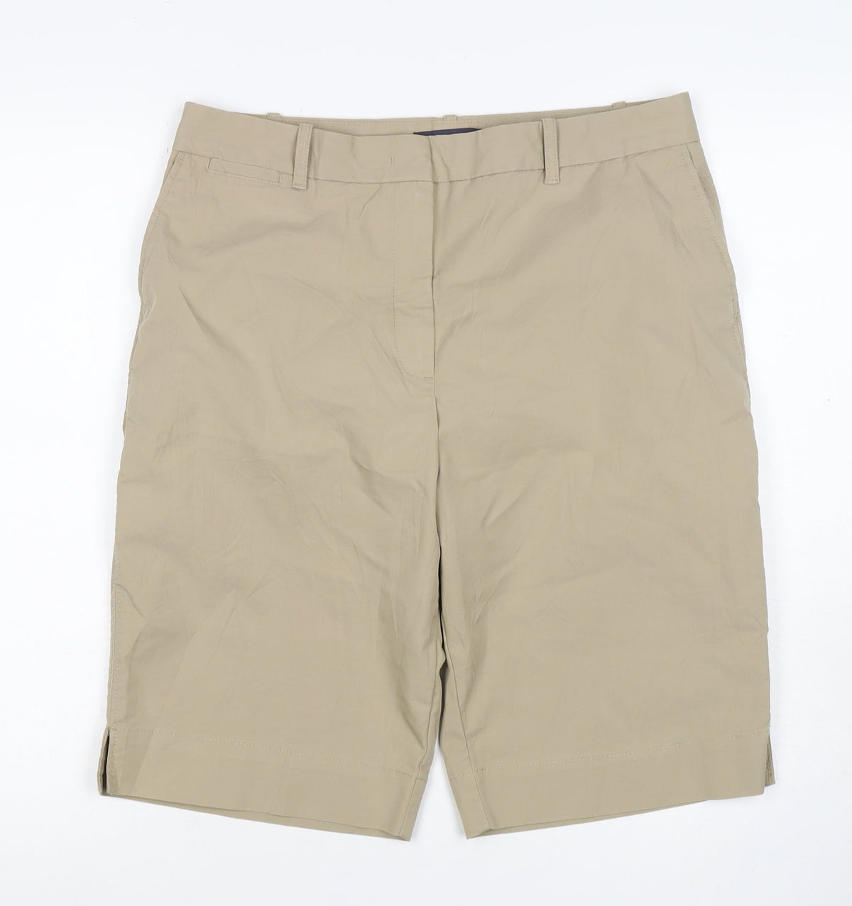 Marks and Spencer Women Beige Size 14 Bermuda Shorts Lightweight