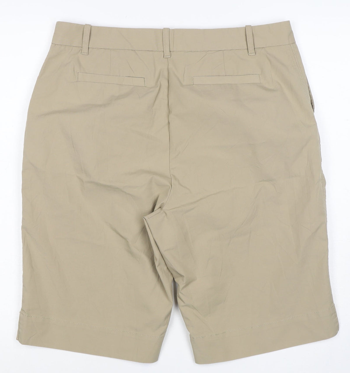 Marks and Spencer Women Beige Size 14 Bermuda Shorts Lightweight