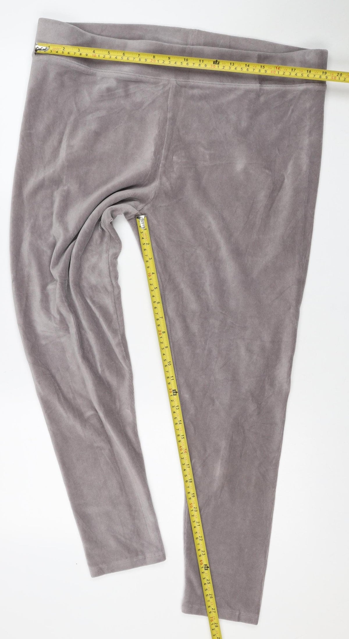 Marks and Spencer Women Grey UK 22 Regular Stretch Jersey Leggings