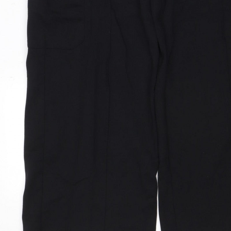 Marks & Spencer Women Black UK 16 Cargo Drawstring Trousers Stretch