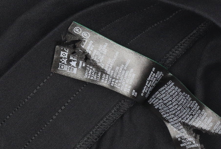 Marks & Spencer Women Black UK 16 Cargo Drawstring Trousers Stretch