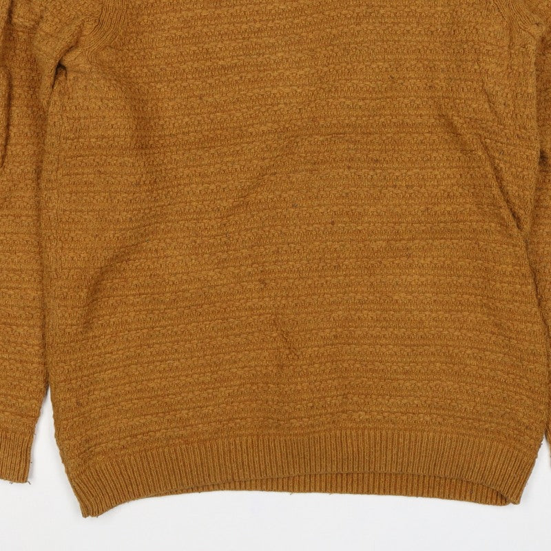 Fat Face Men’s Brown Size S Chunky Knit Crew Neck Pullover Jumper