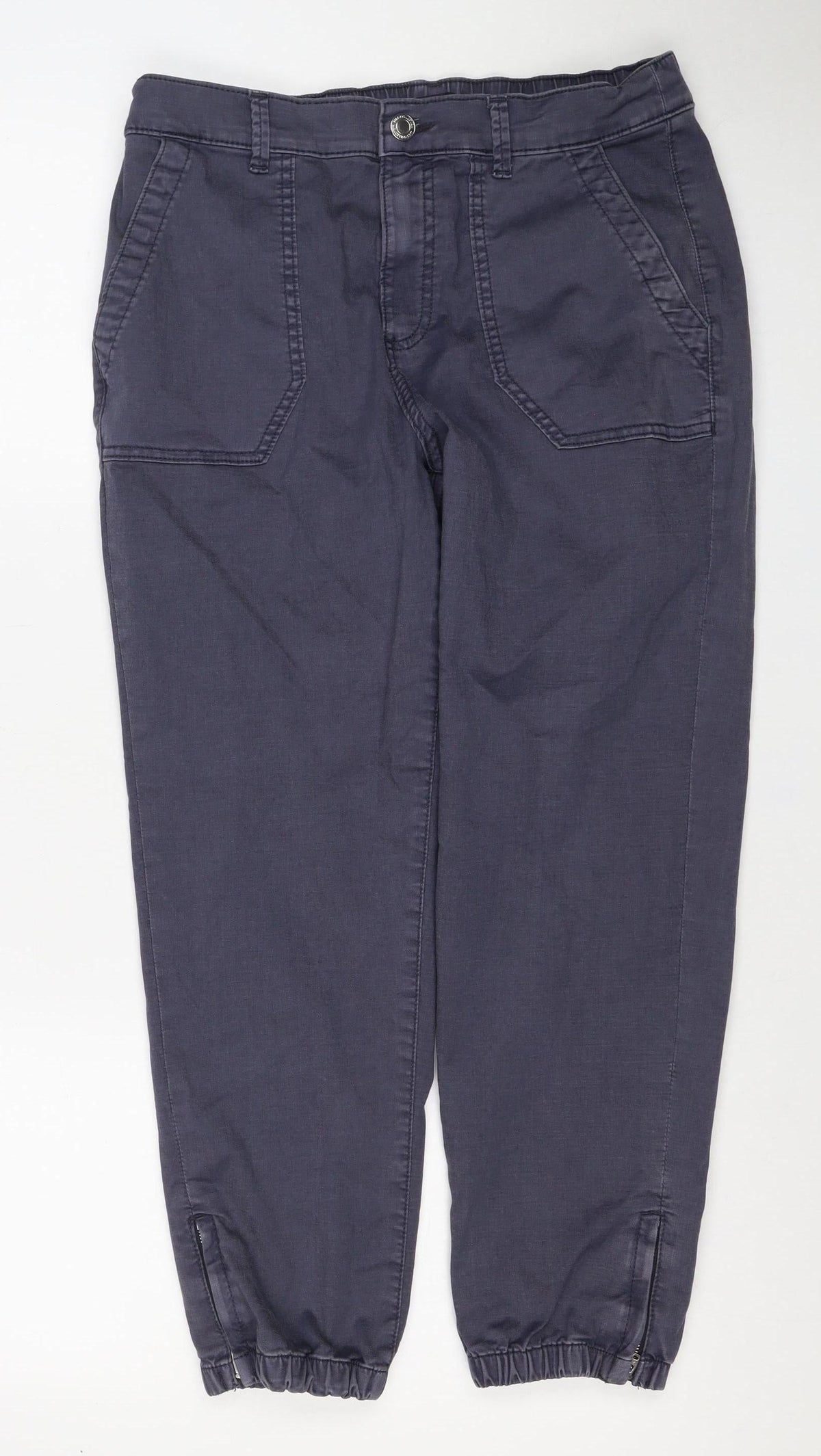 Marks & Spencer Women Grey Size 12 Short Tapered Stretch Jeans