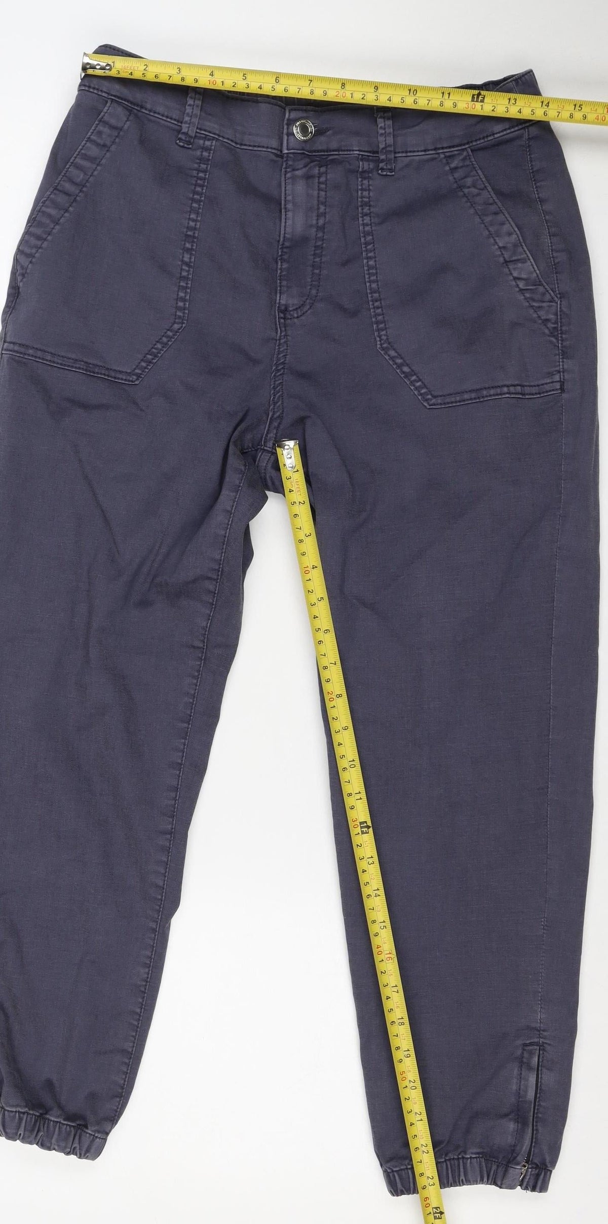 Marks & Spencer Women Grey Size 12 Short Tapered Stretch Jeans