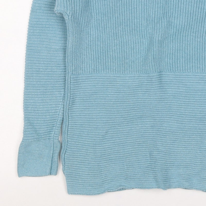 White Stuff Women Blue Merino Wool UK 10 Scoop Neck Knit Jumper