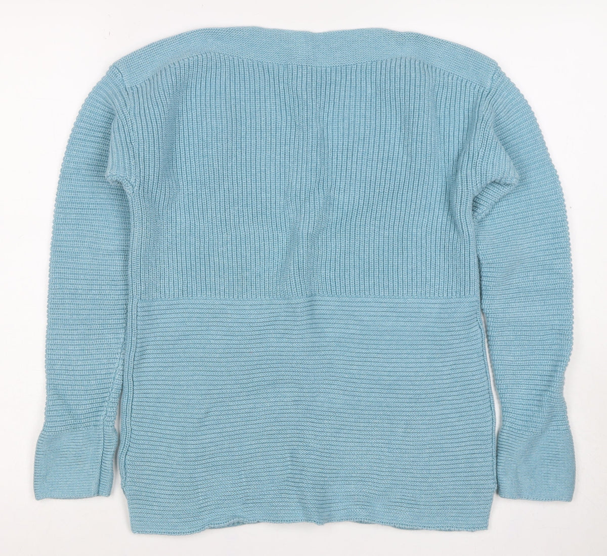 White Stuff Women Blue Merino Wool UK 10 Scoop Neck Knit Jumper