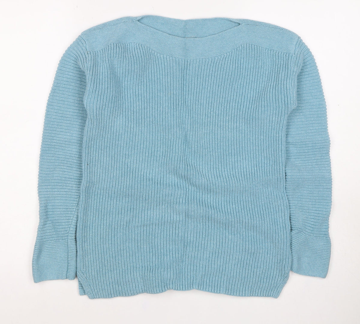 White Stuff Women Blue Merino Wool UK 10 Scoop Neck Knit Jumper