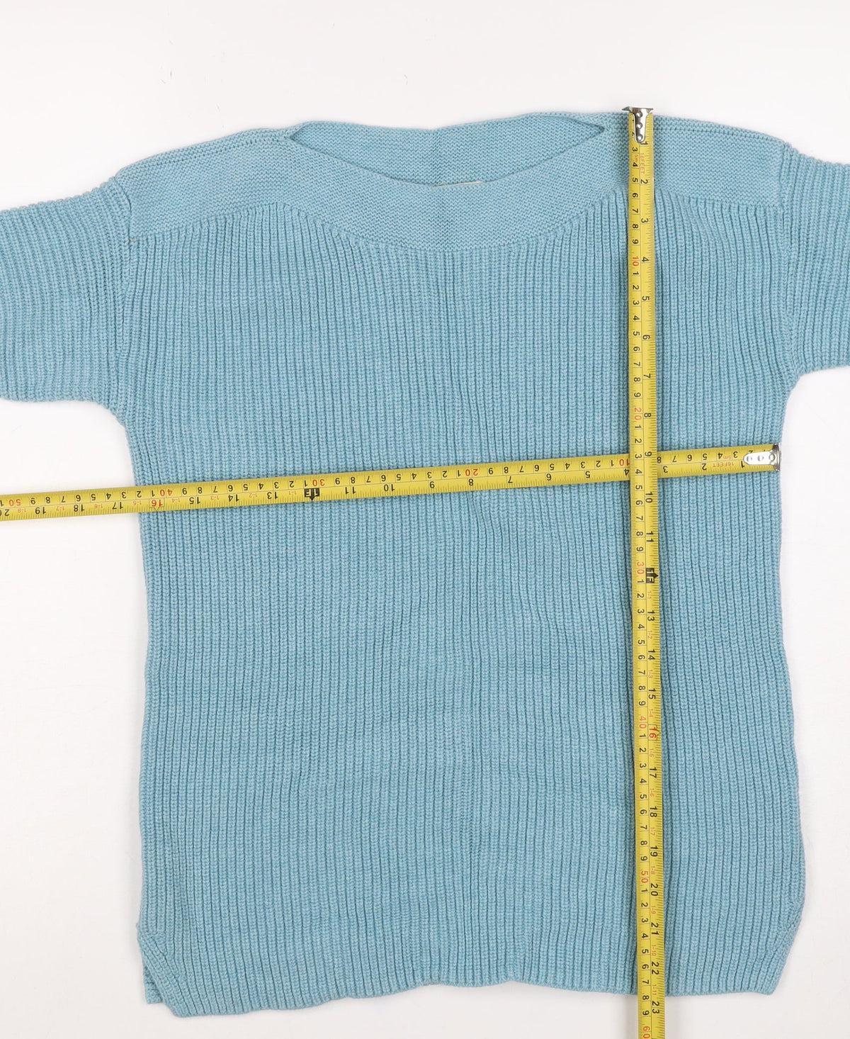 White Stuff Women Blue Merino Wool UK 10 Scoop Neck Knit Jumper