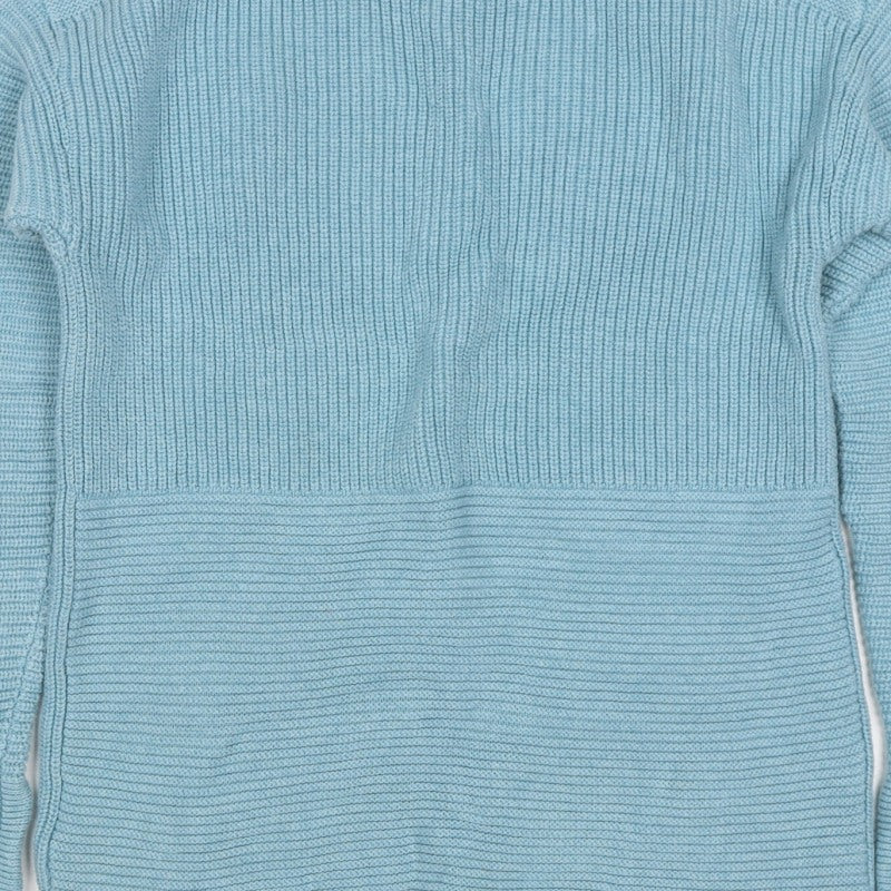 White Stuff Women Blue Merino Wool UK 10 Scoop Neck Knit Jumper
