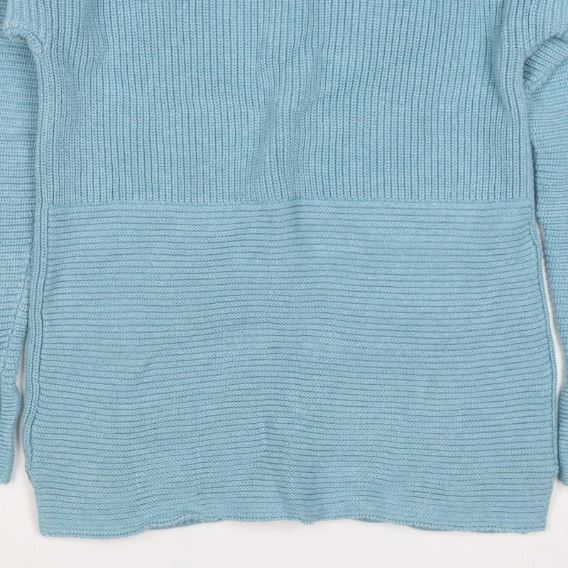 White Stuff Women Blue Merino Wool UK 10 Scoop Neck Knit Jumper