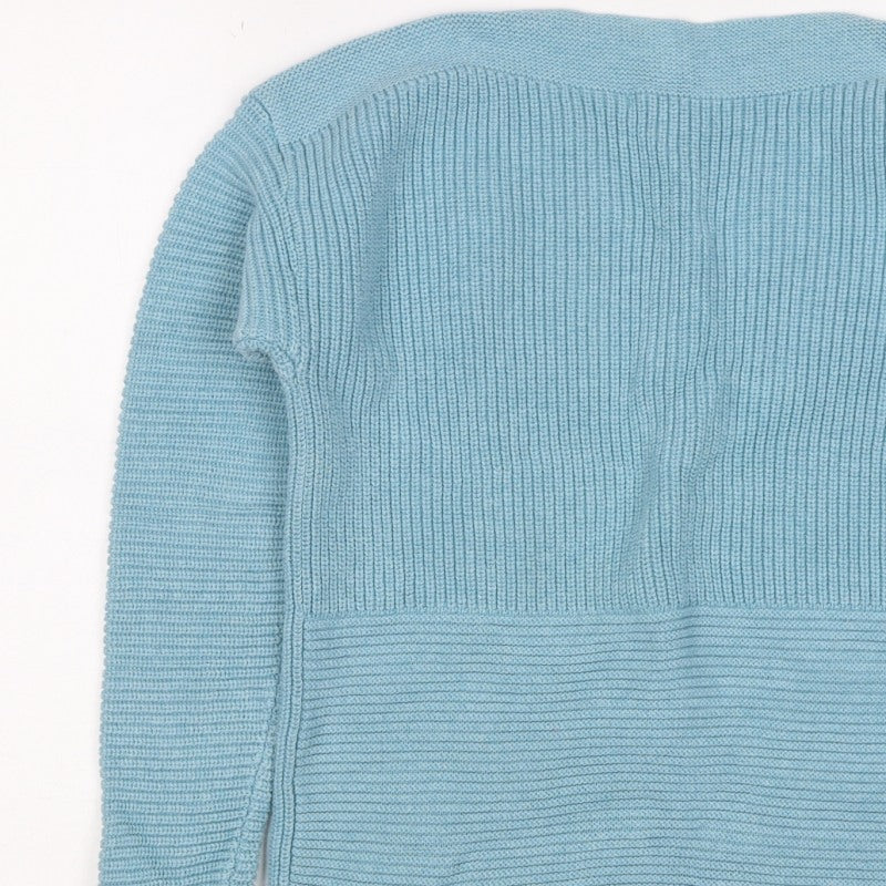 White Stuff Women Blue Merino Wool UK 10 Scoop Neck Knit Jumper