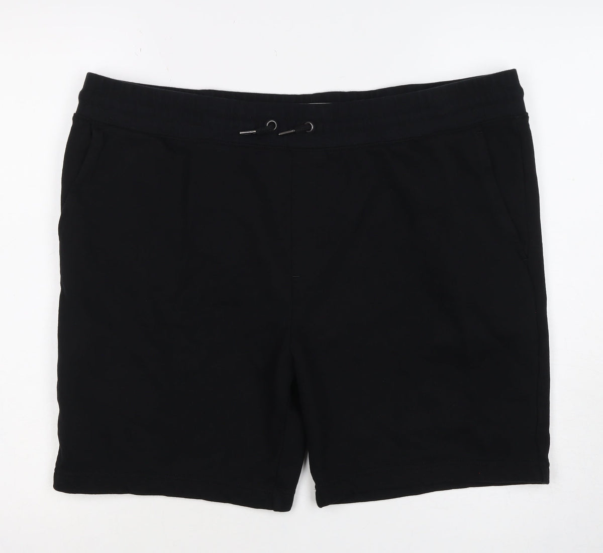 M&S Men’s Black 2XL Regular Fit Drawstring Sweat Shorts