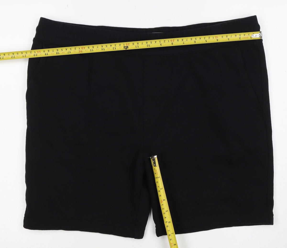 M&S Men’s Black 2XL Regular Fit Drawstring Sweat Shorts
