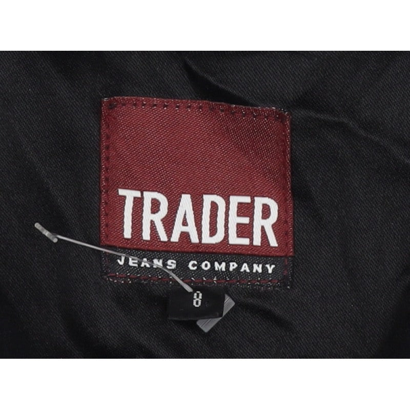 Trader Women’s Black UK 8 Button-Up Basic Jacket Collared Stretch