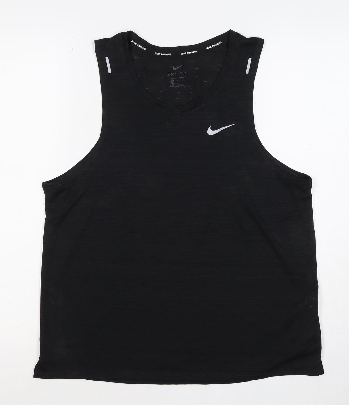 Nike Women Black M Dri-FIT Running Tank Top Reflective