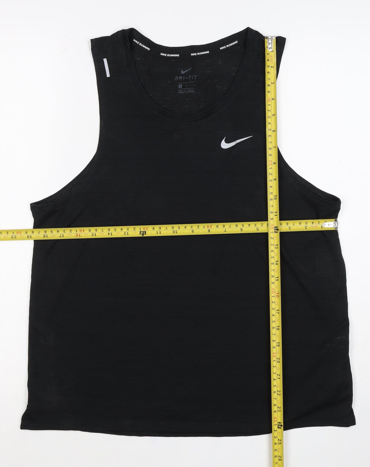 Nike Women Black M Dri-FIT Running Tank Top Reflective