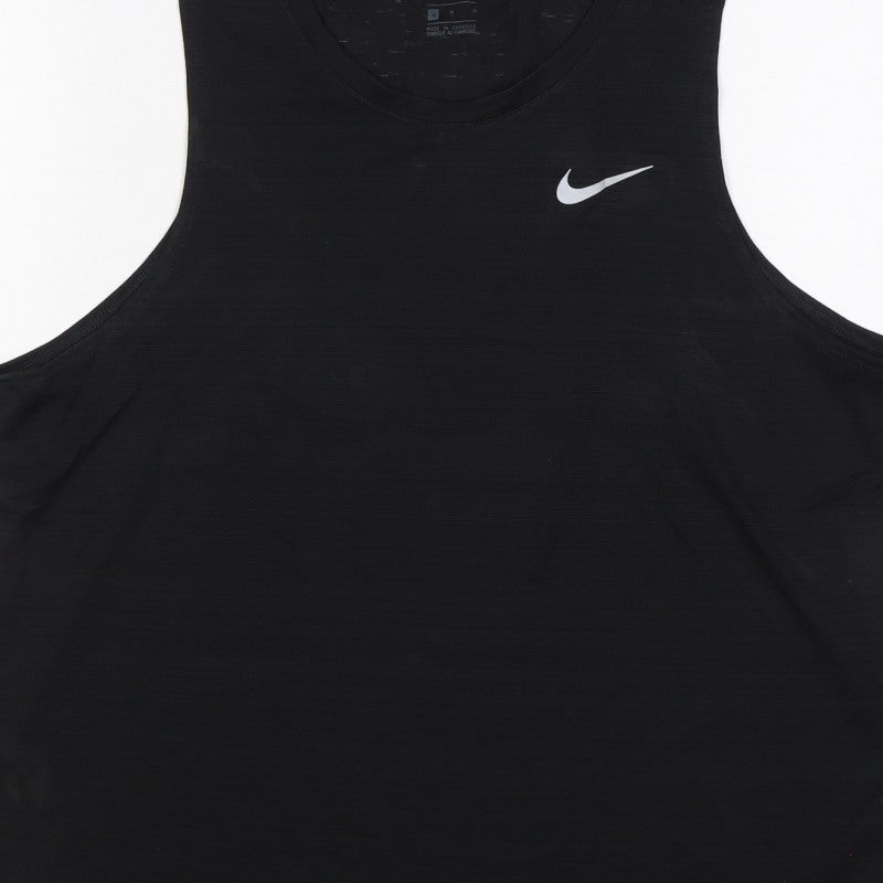 Nike Women Black M Dri-FIT Running Tank Top Reflective