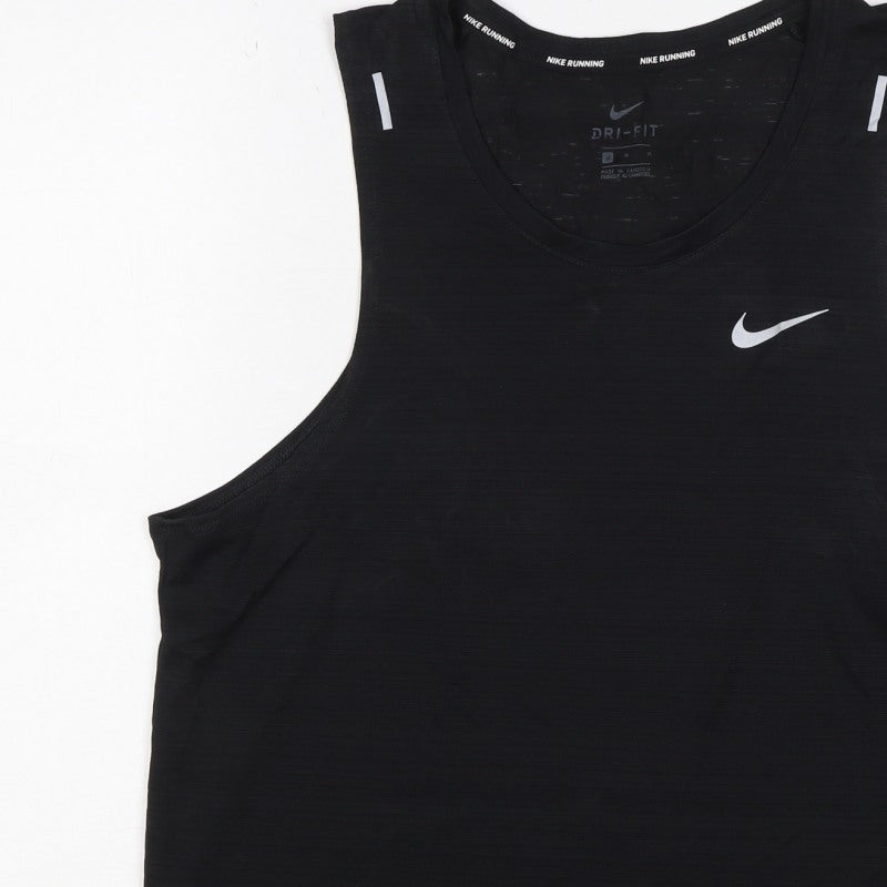Nike Women Black M Dri-FIT Running Tank Top Reflective