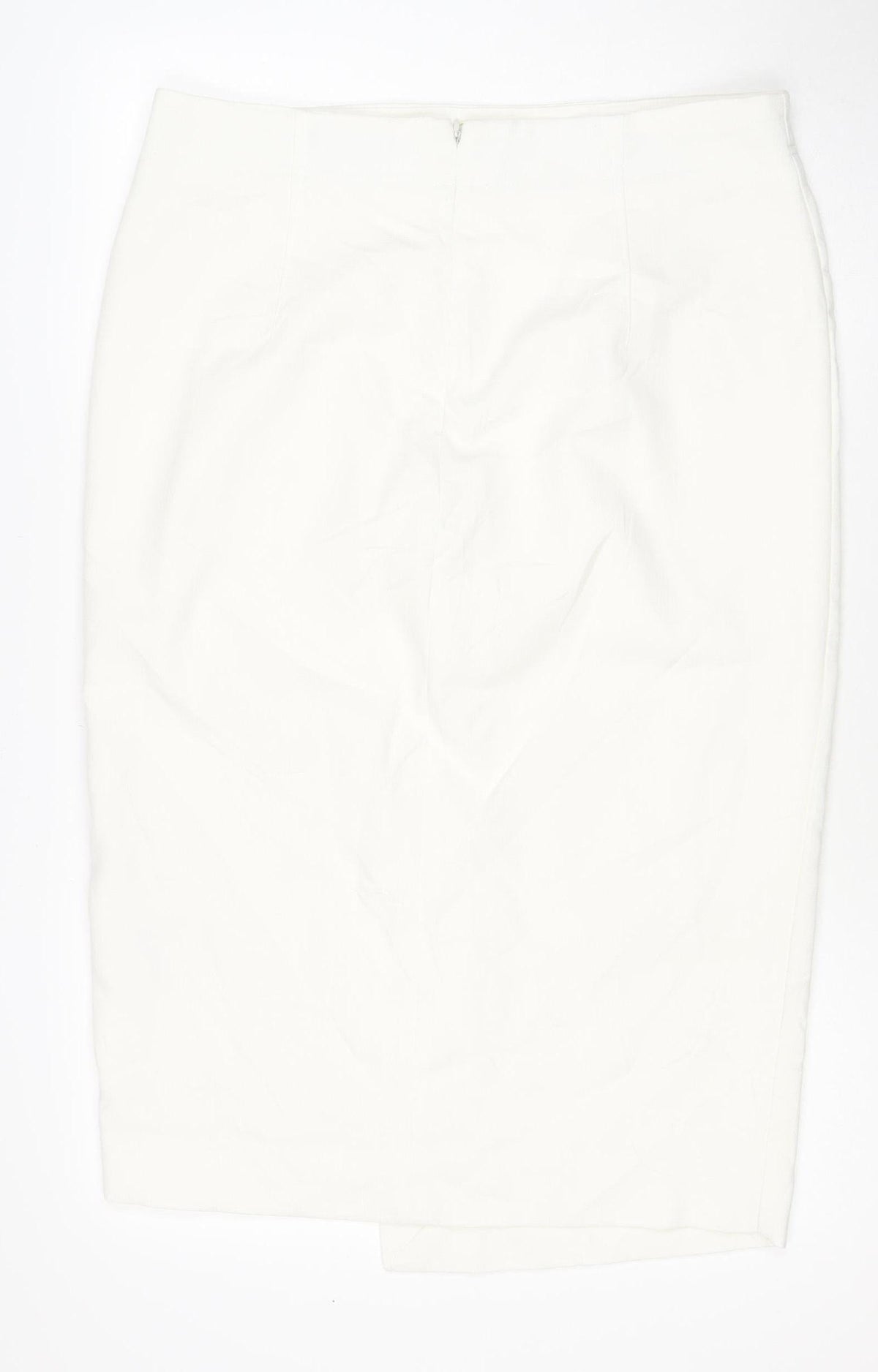 M&S Women White UK 14 Knee Length Wrap Button Skirt