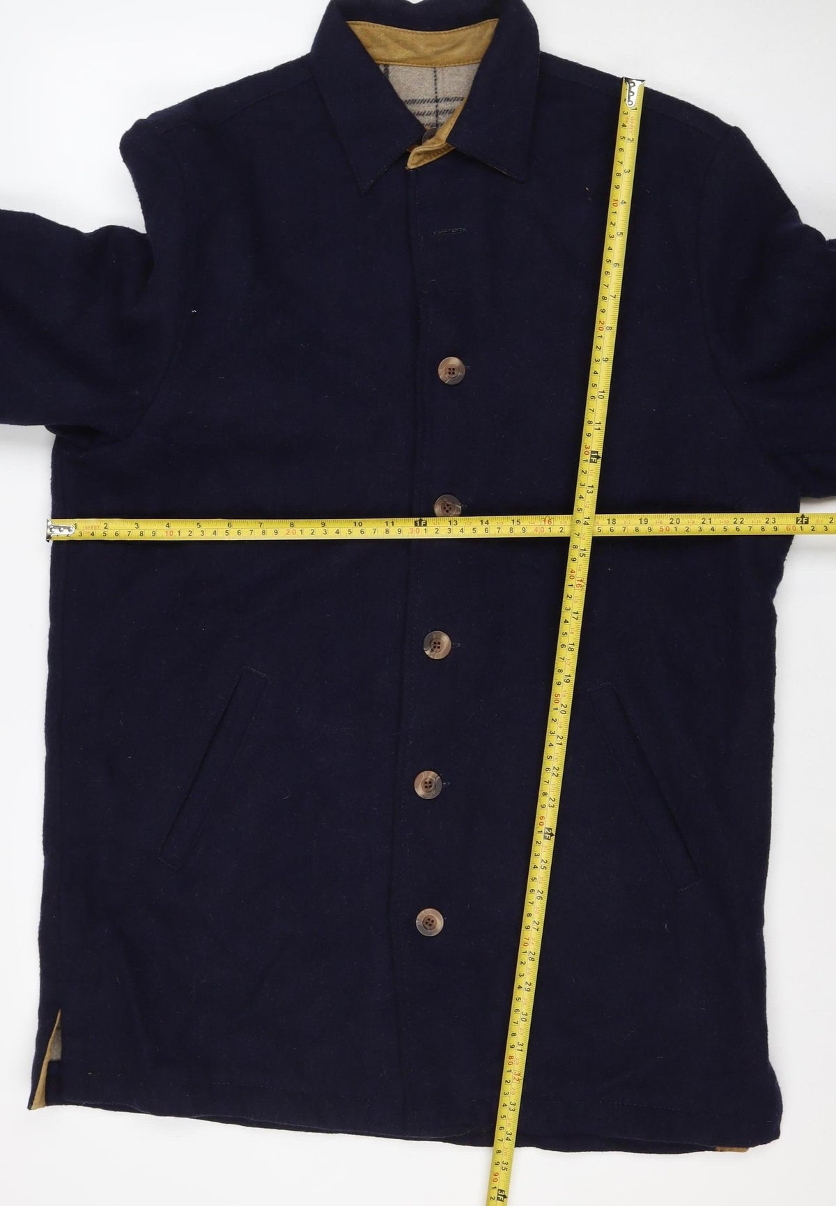 MINE Mens Blue Wool Blend Pea Coat Size M Buttoned Classic Jacket
