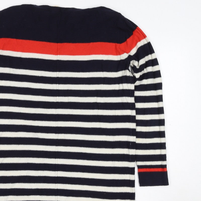 White Stuff Women’s Size 10 Navy Stripe Cotton Knit Jumper Dress