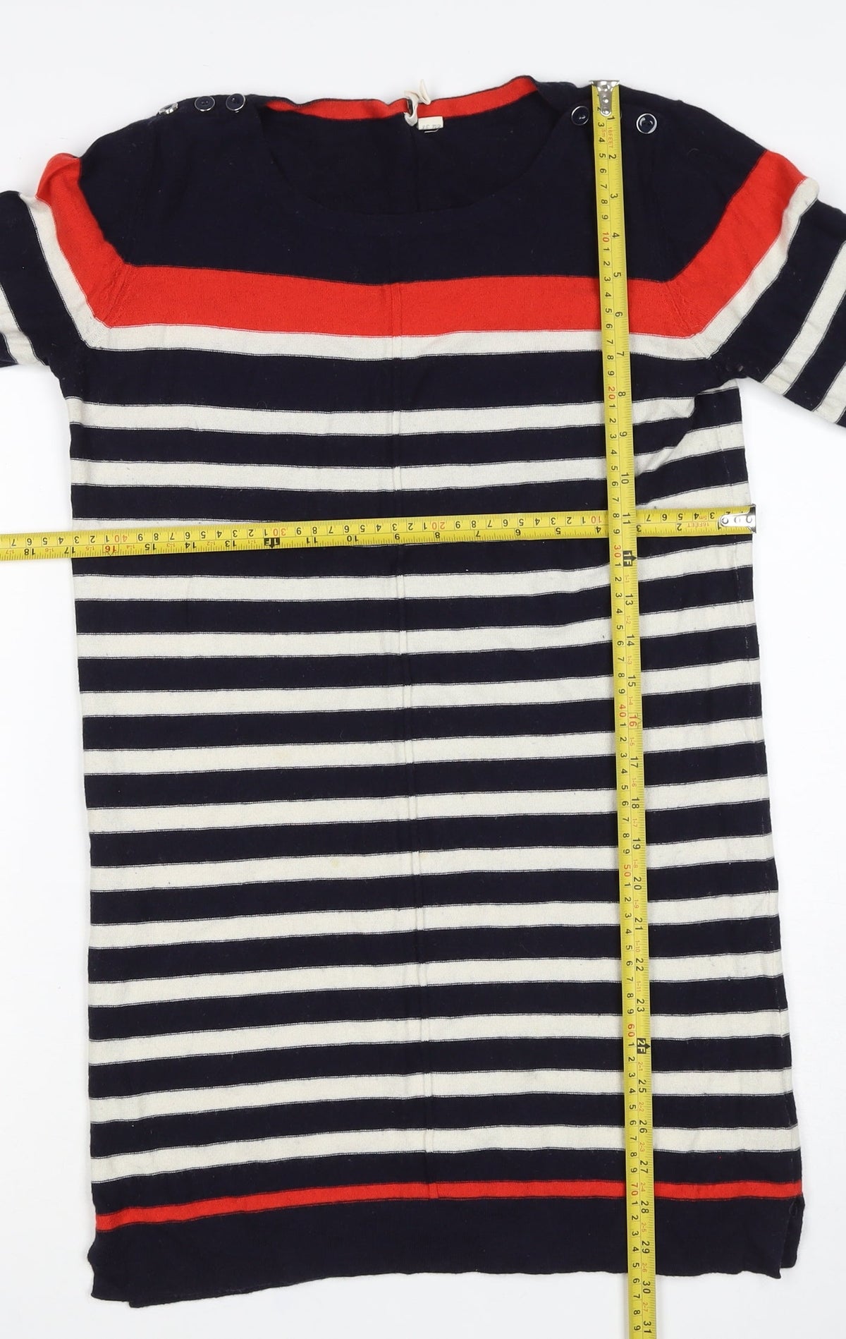 White Stuff Women’s Size 10 Navy Stripe Cotton Knit Jumper Dress