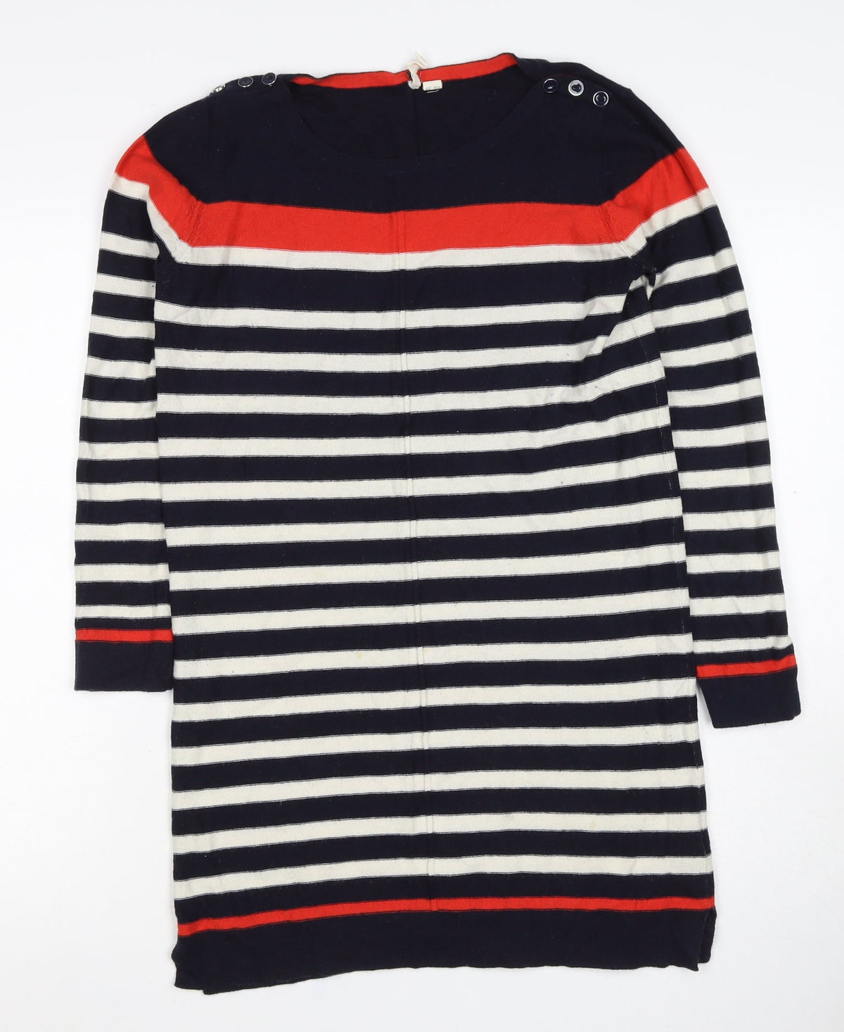 White Stuff Women’s Size 10 Navy Stripe Cotton Knit Jumper Dress
