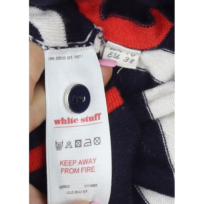 White Stuff Women’s Size 10 Navy Stripe Cotton Knit Jumper Dress