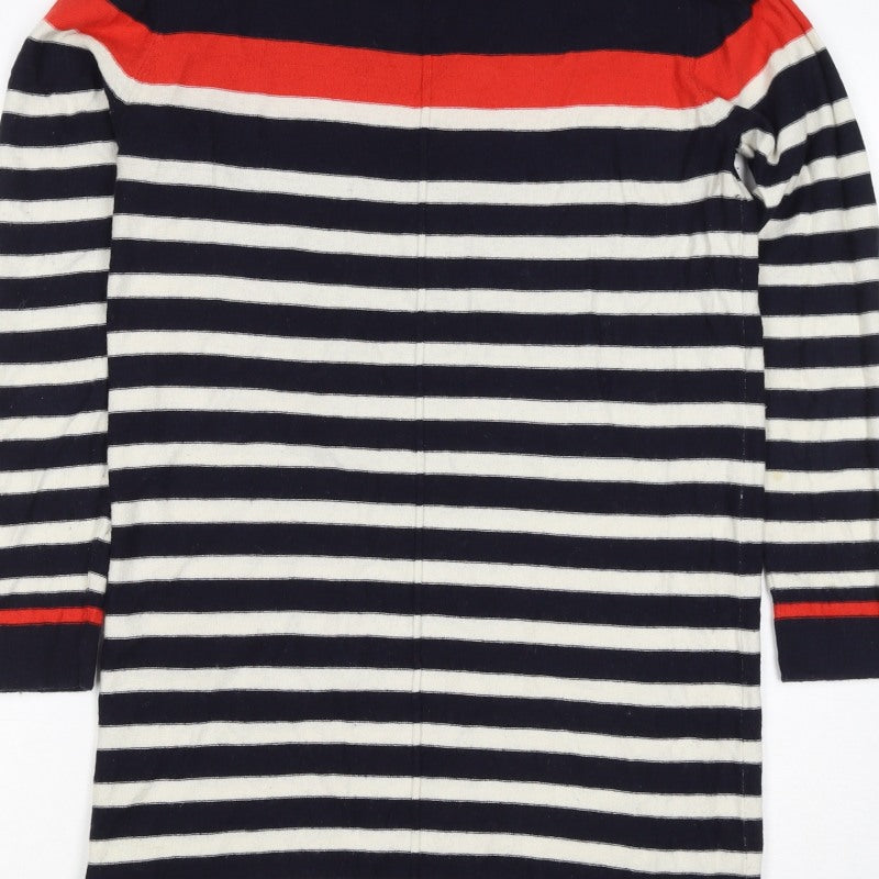 White Stuff Women’s Size 10 Navy Stripe Cotton Knit Jumper Dress