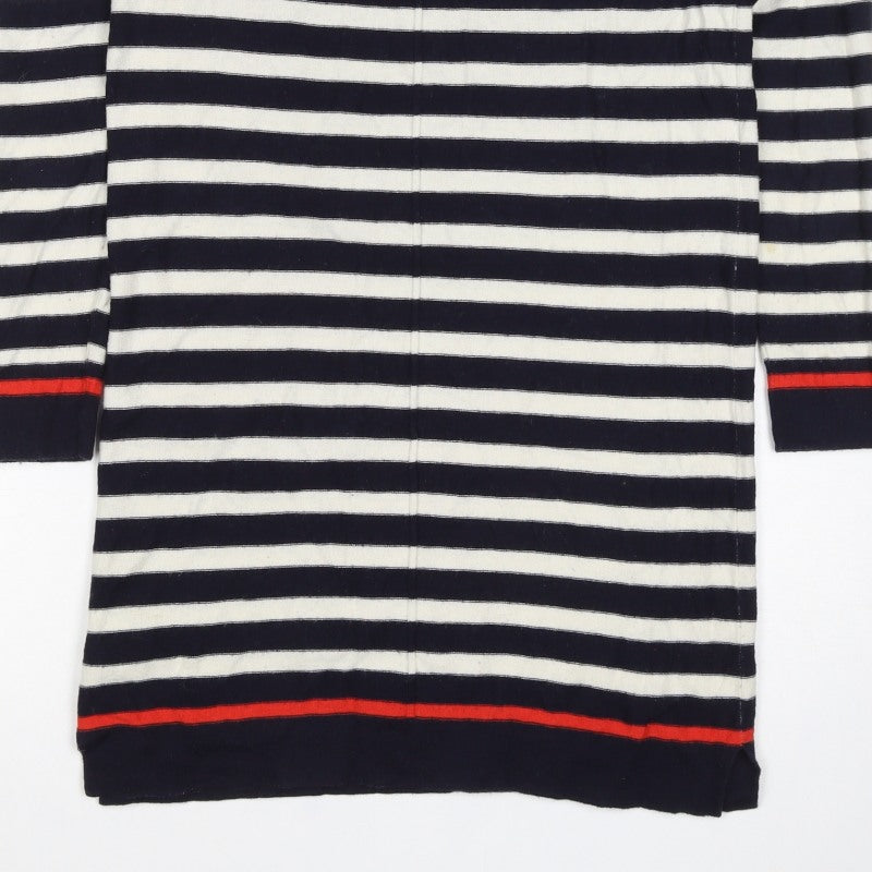 White Stuff Women’s Size 10 Navy Stripe Cotton Knit Jumper Dress