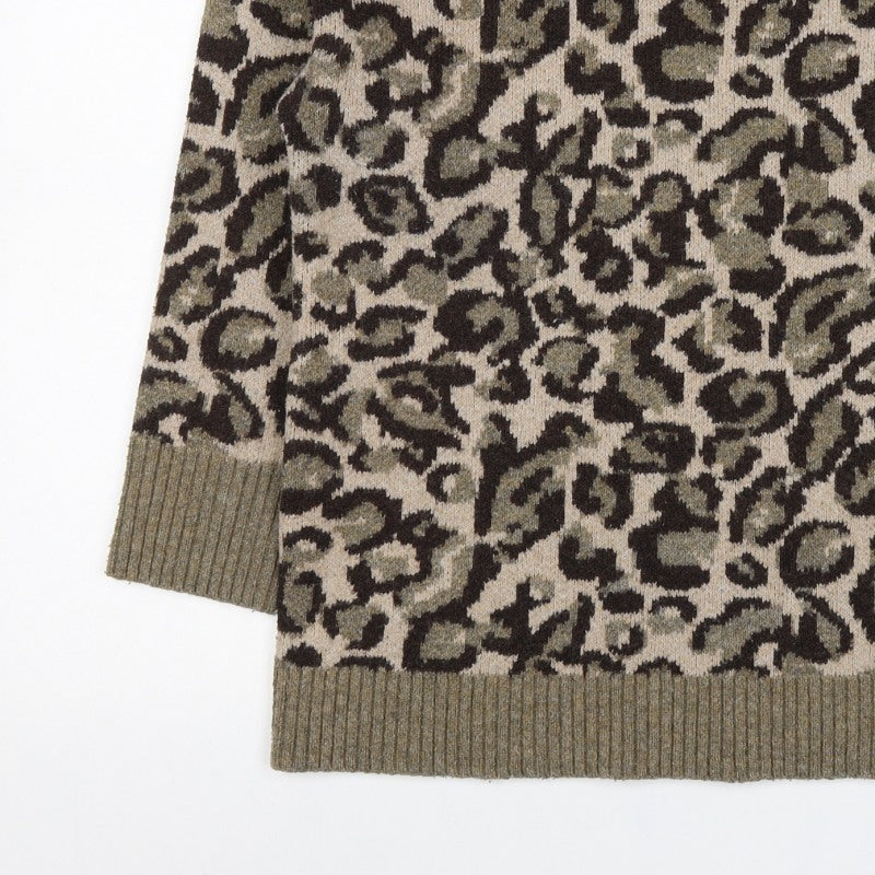 Warehouse Women’s Multicoloured Leopard Print Knit Jumper Size M