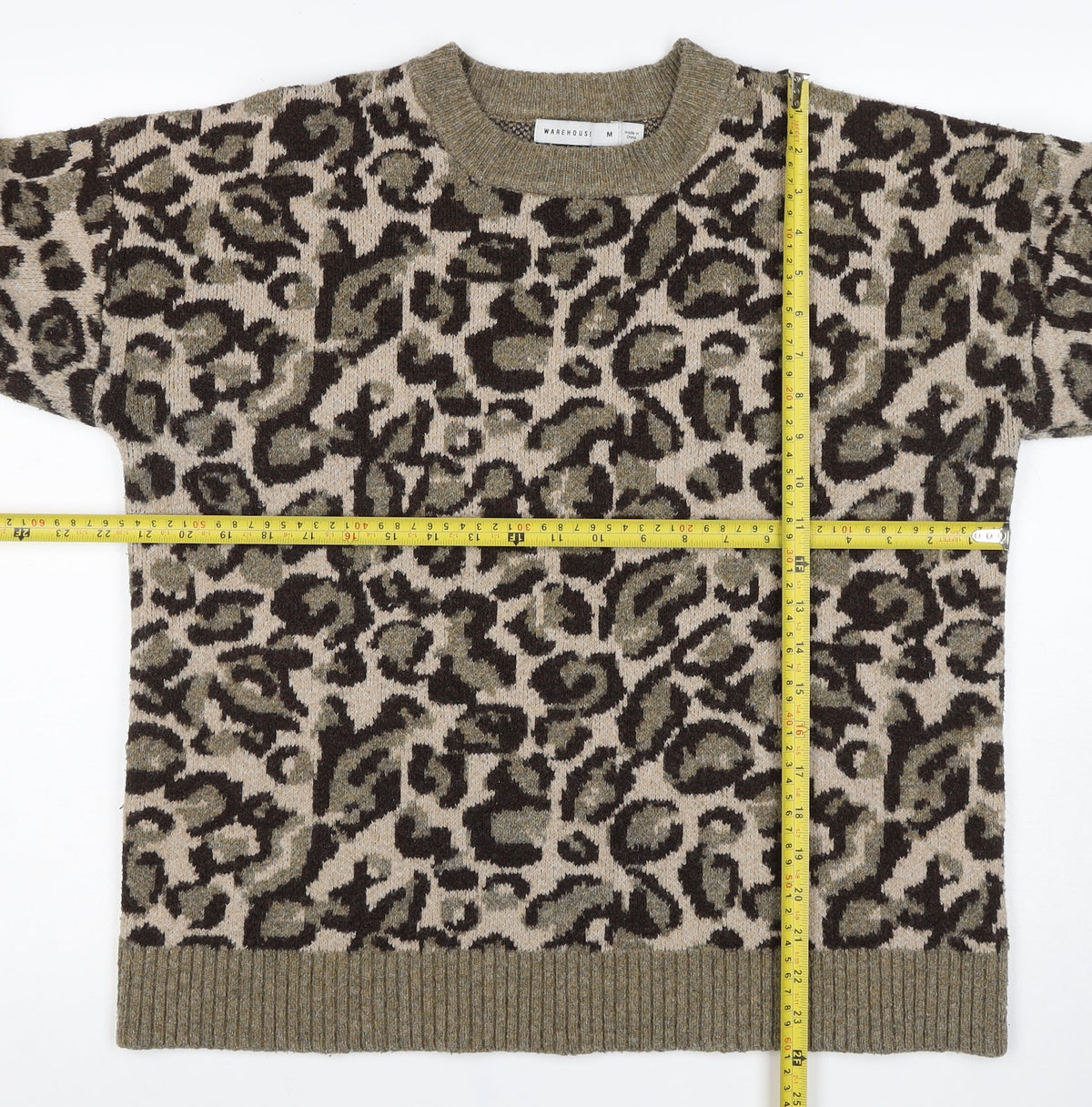 Warehouse Women’s Multicoloured Leopard Print Knit Jumper Size M