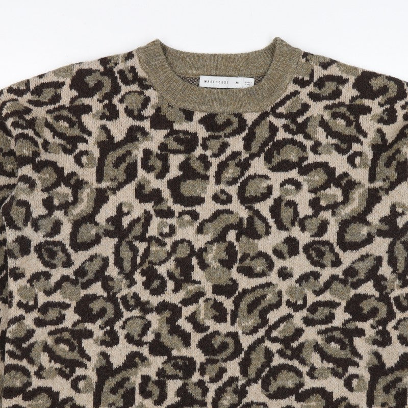 Warehouse Women’s Multicoloured Leopard Print Knit Jumper Size M