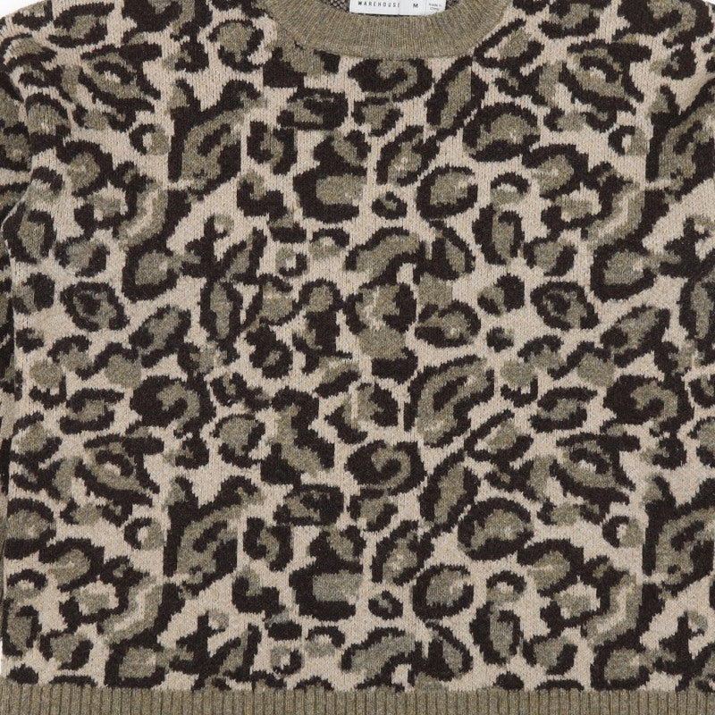 Warehouse Women’s Multicoloured Leopard Print Knit Jumper Size M