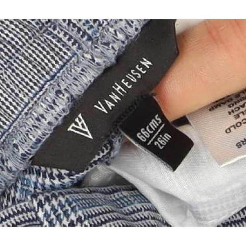 WHBM Women’s Blue Check Stretch Trousers UK 6 Regular