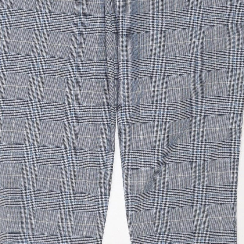 WHBM Women’s Blue Check Stretch Trousers UK 6 Regular