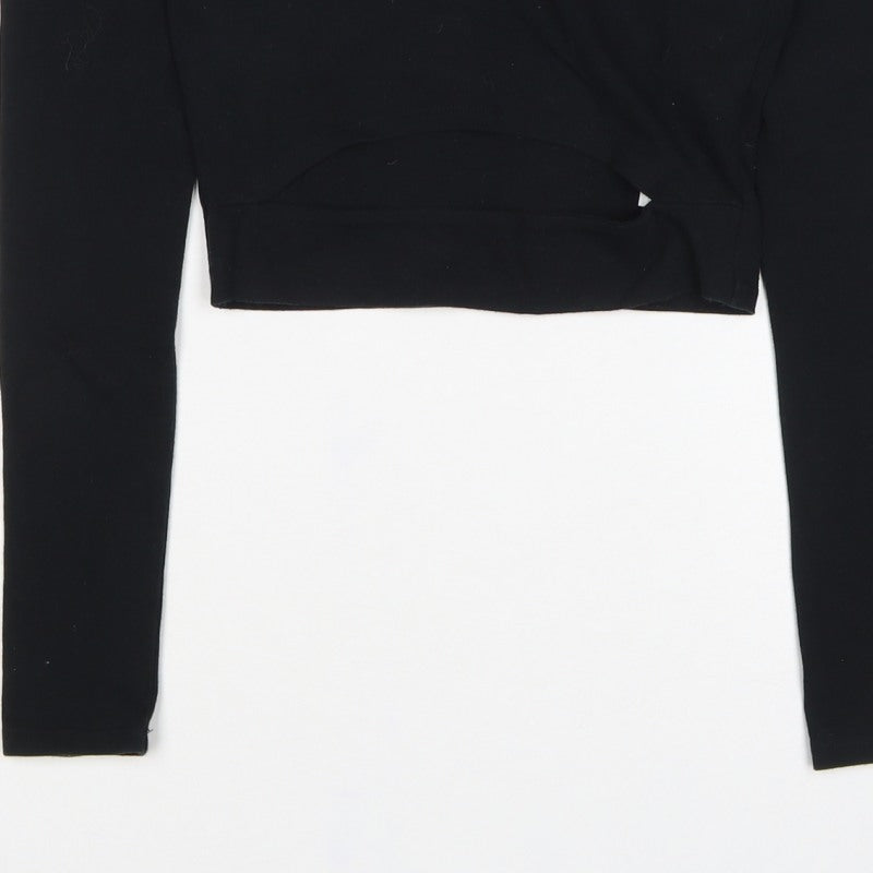 Hollister Women’s Black S Cropped Scoop Neck Stretch Long Sleeve T-Shirt