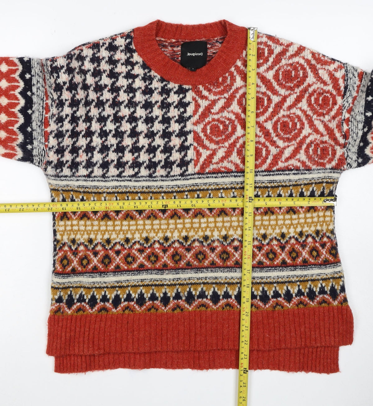 Desigual Women Multicoloured S Fair Isle Knit Pullover Jumper