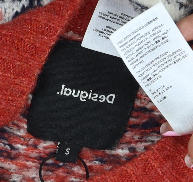 Desigual Women Multicoloured S Fair Isle Knit Pullover Jumper