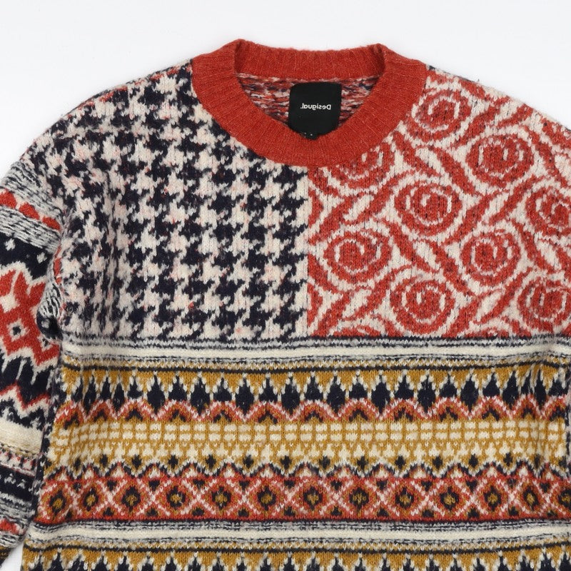 Desigual Women Multicoloured S Fair Isle Knit Pullover Jumper