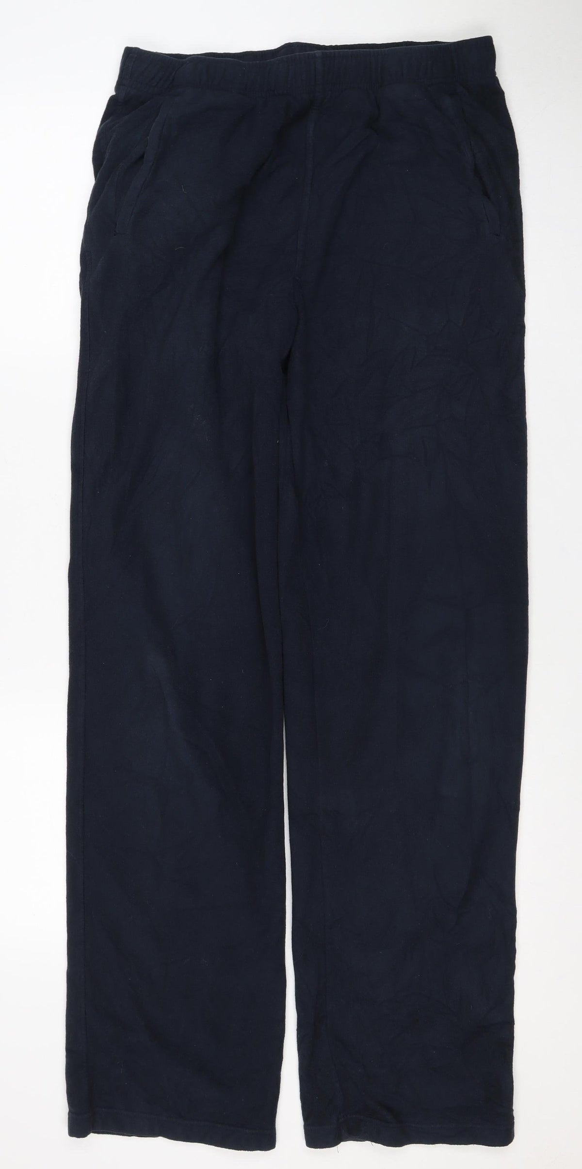 Marks and Spencer Mens Navy L Track Pants Elastic Waist 35in Leg
