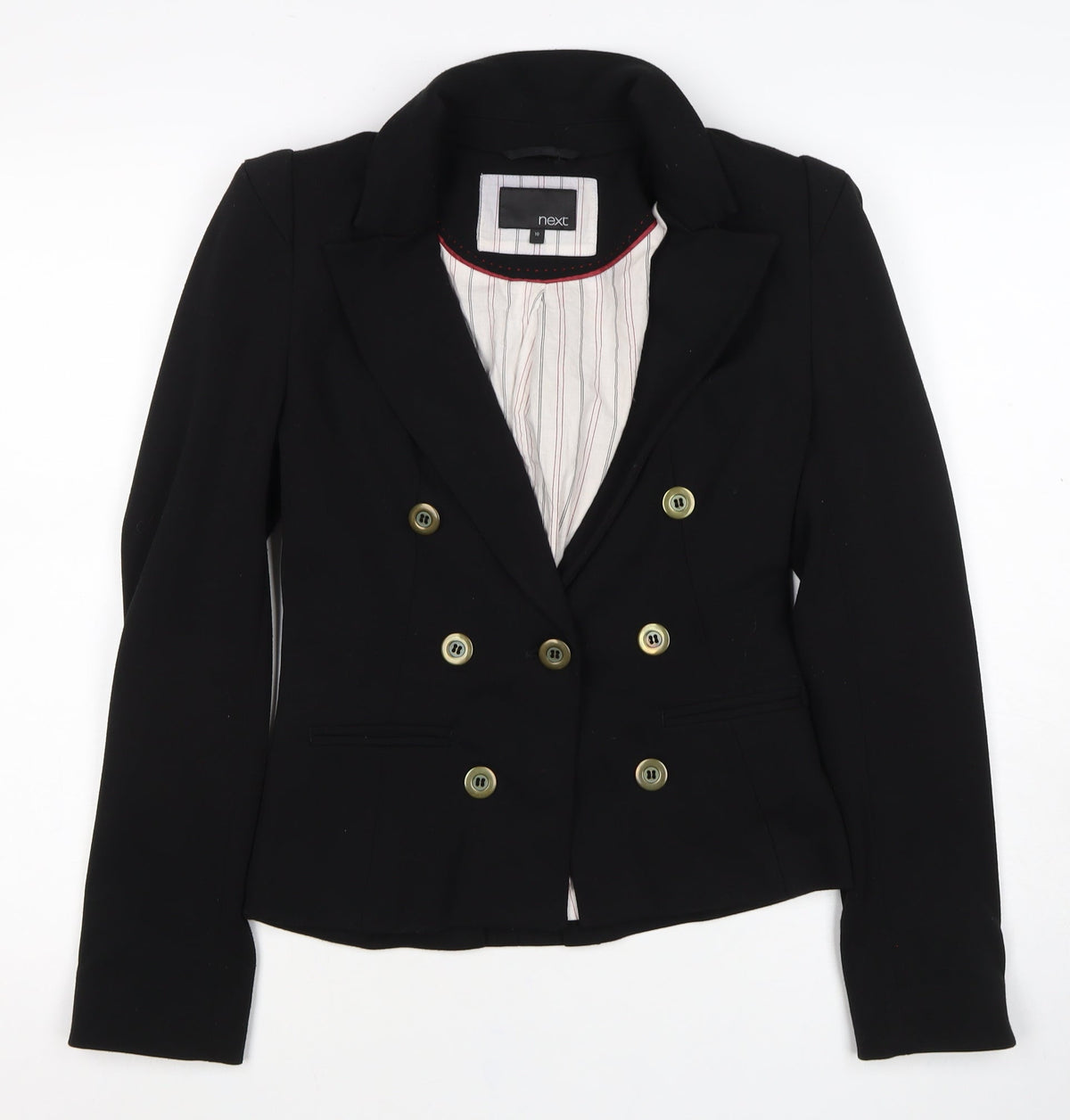 Next Women's Black UK 10 Double-Breasted Peak Lapel Blazer Jacket