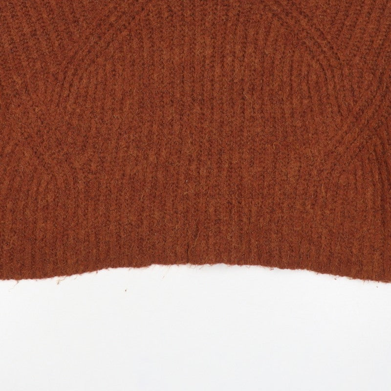 Bershka Women’s Brown Mock Neck Knit Pullover Jumper UK 8