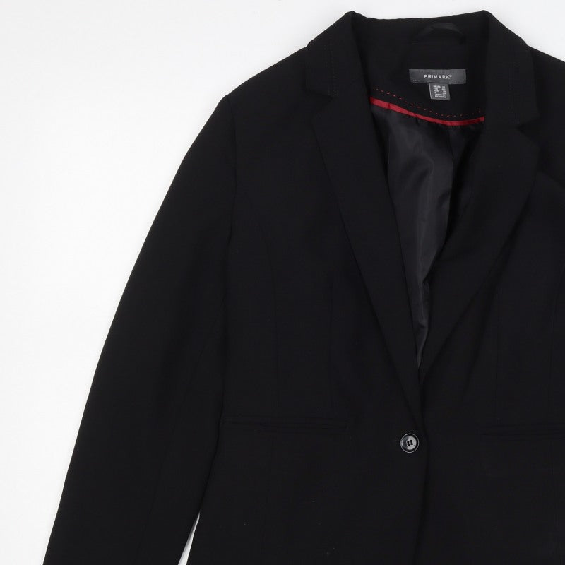 Primark Women’s Black UK 14 One Button Tailored Lined Blazer