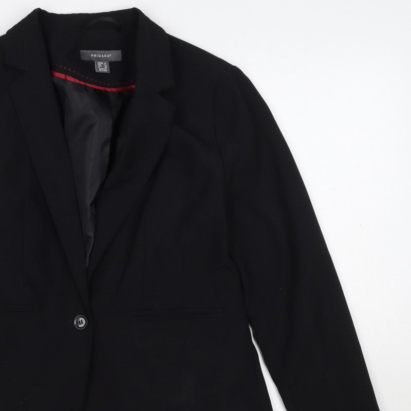 Primark Women’s Black UK 14 One Button Tailored Lined Blazer